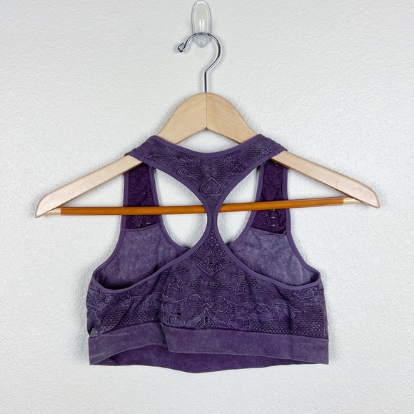 Auden Laser Cut Seamless Purple Bralette Sz Large - Picture 6 of 7